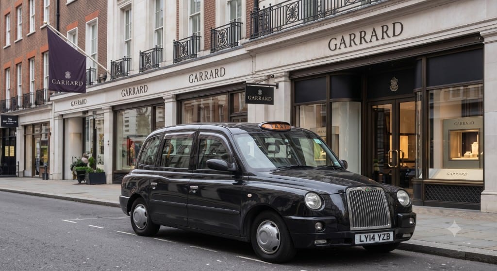 Limousine, zur Abholung geparkt