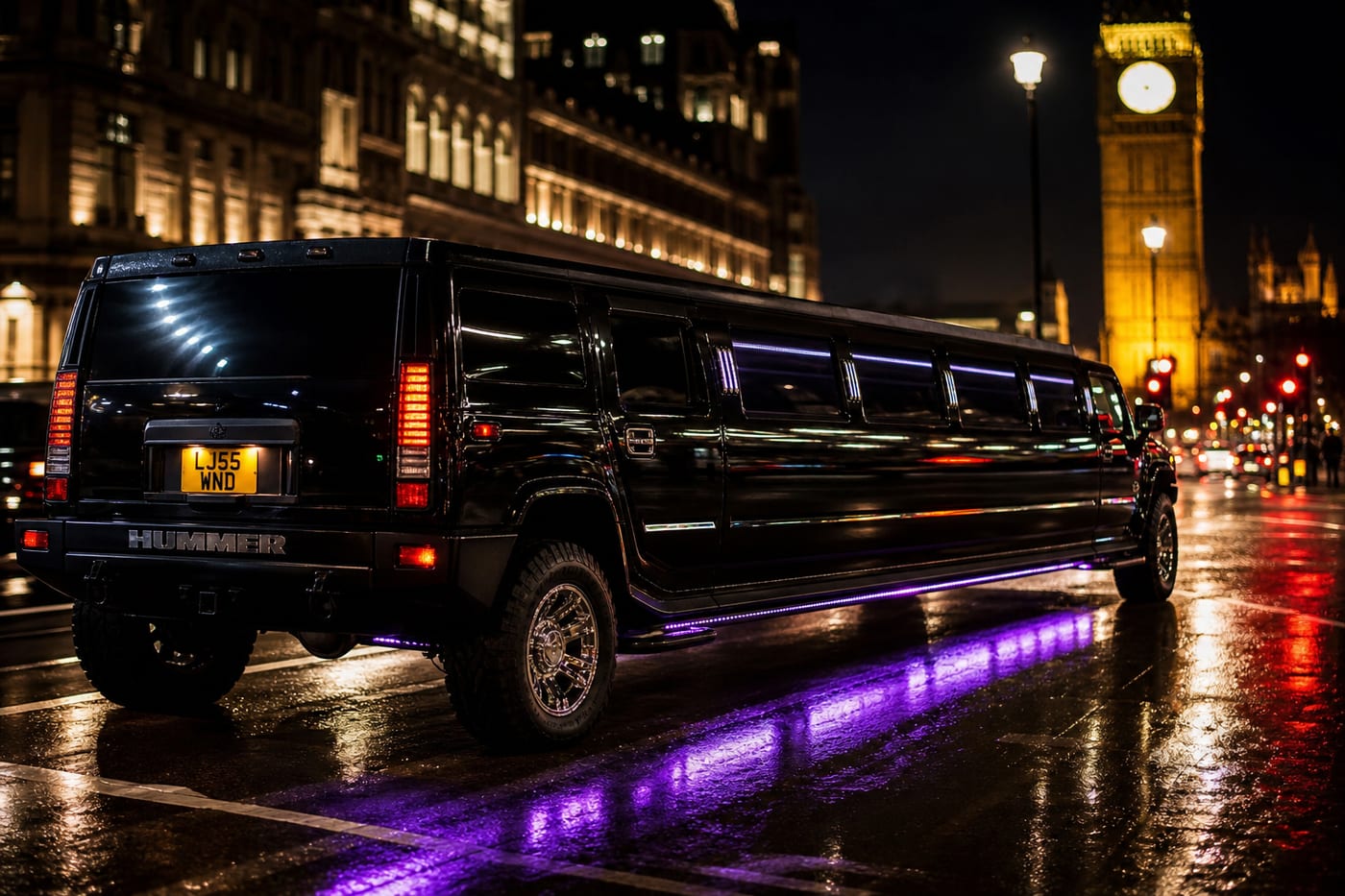 Stretchlimousine bei Nacht